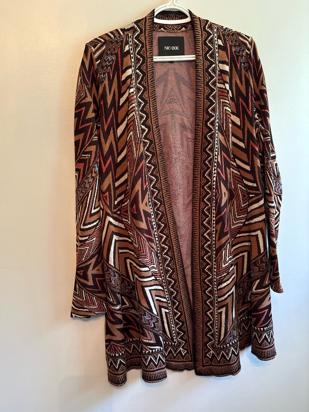 Nic + Zoe cardigan duster sweater tribal design FREE in bundle